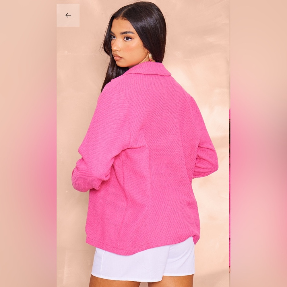 Pink Textured Blazer - Picture 2 of 2